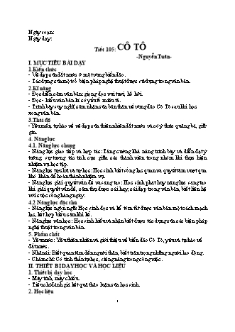 Giáo án Ngữ văn 6 - Tiết 105: Văn bản "Cô Tô"