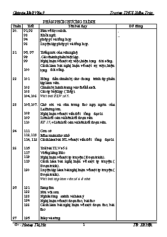 Giáo án Ngữ văn 9 - Chương trình học kì 2 - Hoàng Thị Hà