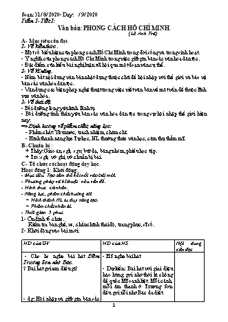 Giáo án Ngữ văn 9 theo CV417 - Tuần 1 - Năm học 2020-2021 - Trường THCS Đào Dương