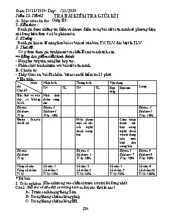 Giáo án Ngữ văn 9 theo CV417 - Tuần 13 - Năm học 2020-2021 - Trường THCS Đào Dương