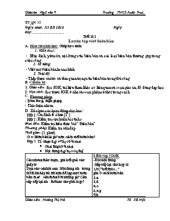 Giáo án Ngữ văn 9 - Tiết 151-172 - Hoàng Thị Hà