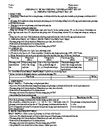 Giáo án phát triển năng lực Đại số 9 theo CV3280 - Chương 3