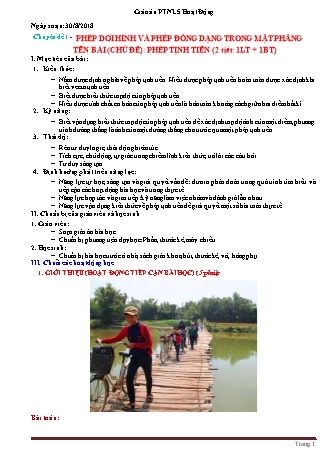 Giáo án phát triển năng lực Hình học 11 theo CV3280 - Chương trình cả năm - Năm học 2018-2019