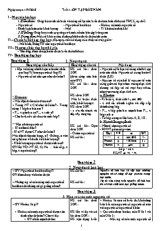 Giáo án phát triển năng lực Hóa học 10 theo CV3280 - Bài 1: Ôn tập đầu năm (Tiết 1) - Năm học 2018-2019