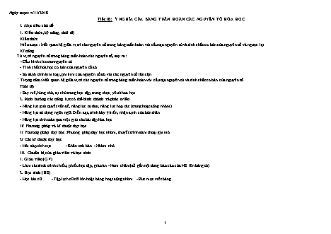 Giáo án phát triển năng lực Hóa học 10 theo CV3280 - Tiết 18: Ý nghĩa của bảng tuần hoàn các nguyên tố hóa học - Năm học 2018-2019