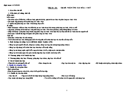 Giáo án phát triển năng lực Hóa học 10 theo CV3280 - Tiết 29+30: Phản ứng oxi hóa khử - Năm học 2018-2019