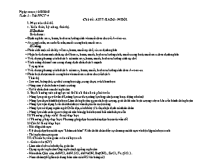 Giáo án phát triển năng lực Hóa học 11 theo CV3280 - Tiết 4: Axit. Bazơ. Muối - Năm học 2018-2019