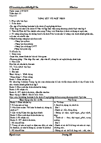 Giáo án phát triển năng lực Ngữ văn 9 theo CV3280 - Tuần 31 - Năm học 2018-2019