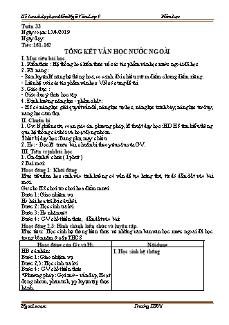 Giáo án phát triển năng lực Ngữ văn 9 theo CV3280 - Tuần 33+34 - Năm học 2018-2019