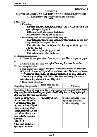 Giáo án phát triển năng lực Tin học 11 theo CV3280 - Chương trình cả năm