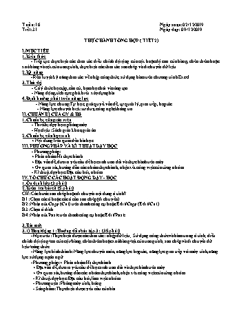 Giáo án phát triển năng lực Tin học 7 theo CV3280 - Tiết 29: Thực hành tổng hợp (Tiết 1) - Năm học 2019-2020