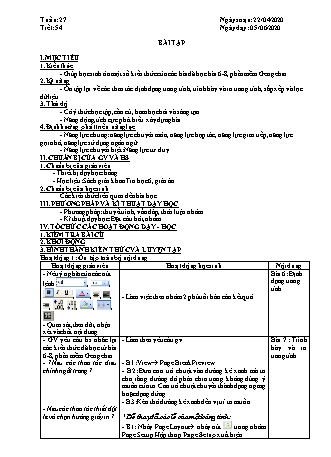 Giáo án phát triển năng lực Tin học 7 theo CV3280 - Tiết 55: Bài tập - Năm học 2019-2020