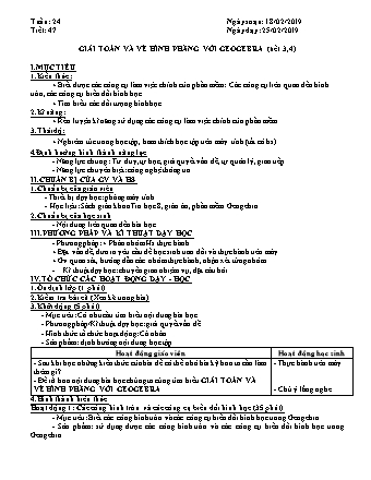 Giáo án phát triển năng lực Tin học 8 theo CV3280 - Tiết 47: Giải toán và vẽ hình phẳng với Geogebra (Tiết 3) - Năm học 2019-2020