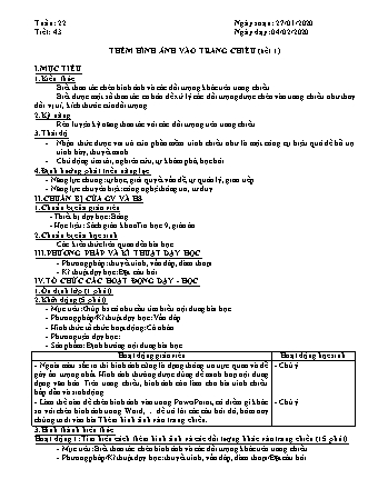 Giáo án phát triển năng lực Tin học 9 theo CV3280 - Tiết 40: Thêm hình ảnh vào trang chiếu - Năm học 2019-2020