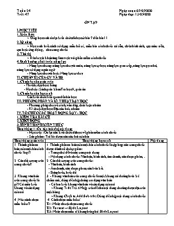 Giáo án phát triển năng lực Tin học 9 theo CV3280 - Tiết 55: Ôn tập - Năm học 2019-2020