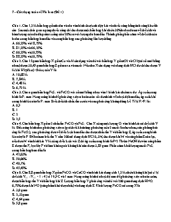 Bài tập trắc nghiệm Hóa học Lớp 12 - Các dạng toán về phi kim - Đề 1 (Có lời giải)