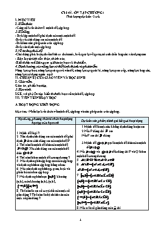 Giáo án Đại số Lớp 10 - Ôn tập chương 1 - Đặng Thanh Quang