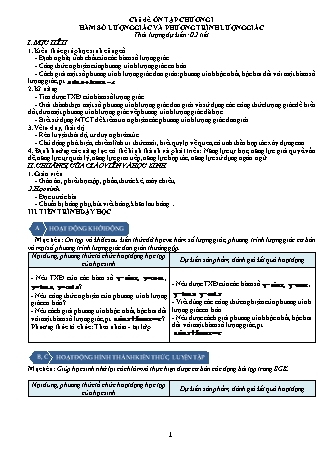 Giáo án Đại số Lớp 11 - Bài tập chương 1