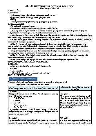 Giáo án Đại số Lớp 11 - Chương 3 - Chủ đề 1: Phương pháp quy nạp toán học