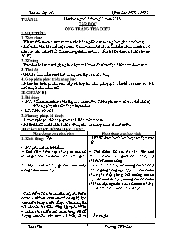 Giáo án phát triển năng lực Tổng hợp các môn Lớp 4 - Tuần 11 - Năm học 2018-2019