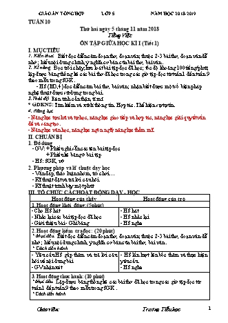 Giáo án phát triển năng lực Tổng hợp các môn Lớp 5 - Tuần 10 - Năm học 2018-2019