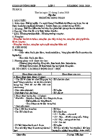 Giáo án phát triển năng lực Tổng hợp các môn Lớp 5 - Tuần 21 - Năm học 2018-2019