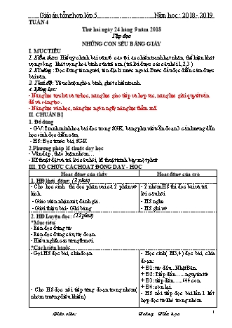 Giáo án phát triển năng lực Tổng hợp các môn Lớp 5 - Tuần 4 - Năm học 2018-2019