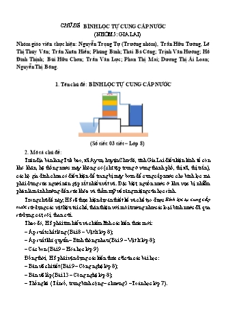 Giáo án STEM Lớp 8 - Chủ đề 17: Bình lọc tự cung cấp nước