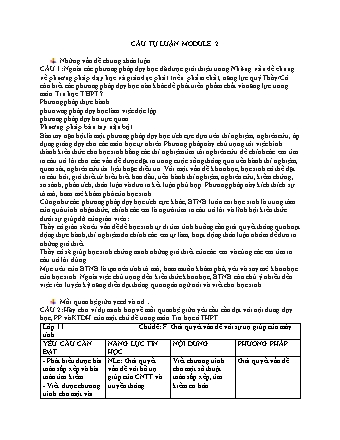 Tài liệu Module 2 - Phần: Tự luận