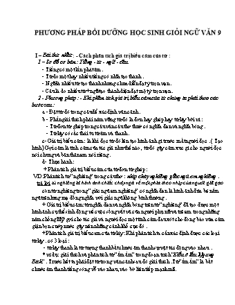 Phương pháp bồi dưỡng học sinh giỏi Ngữ văn Lớp 9