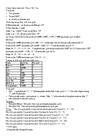 Công thức tính giờ