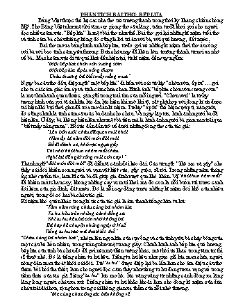 Đề bài: Phân tích bài thơ "Bếp lửa"