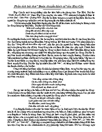 Đề bài: Phân tích bài thơ Đoàn thuyền đánh cá của Huy Cận