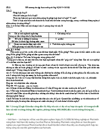 Đề cương ôn tập học sinh giỏi môn Ngữ văn Lớp 9 - Năm học 2019-2020