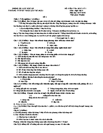 Đề kiểm tra học kì 1 Ngữ văn Lớp 9 - Năm học 2017-2018 - Trường THCS Lầu Thí Ngài (Có hướng dẫn chấm)