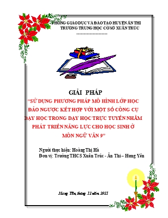 Đề tài Sử dụng phương pháp mô hình lớp học đảo ngược kết hợp với một số công cụ dạy học trong dạy học trực tuyến nhằm phát triển năng lực cho học sinh ở môn Ngữ văn 9