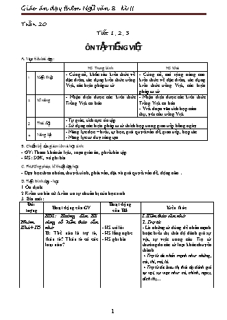 Giáo án dạy thêm Ngữ văn Lớp 8 - Chương trình học kì 2