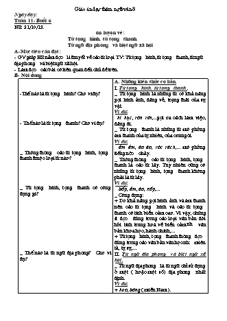 Giáo án dạy thêm Ngữ văn Lớp 8 - Tuần 11-32