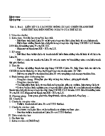 Giáo án Lịch sử Lớp 9 - Tiết 1-52