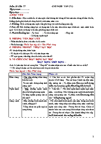 Giáo án Ngữ văn 8 (Công văn 5512) - Học kì 2 - Tuần 20