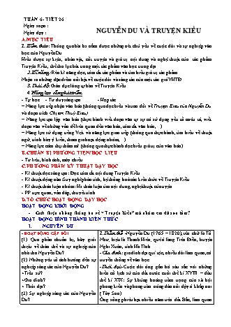 Giáo án Ngữ văn 9 (Công văn 5512) - Học kì 1 - Tuần 6