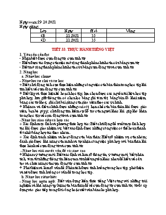 Giáo án Ngữ văn Lớp 6 Sách Kết nối tri thức - Tiết 33-36