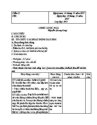 Giáo án Ngữ văn Lớp 9 - Văn bản Chiếc lược ngà