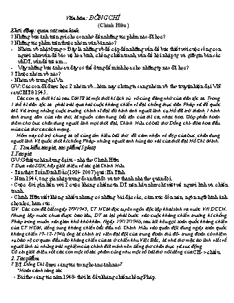 Giáo án Ngữ văn Lớp 9 - Văn bản Đồng chí