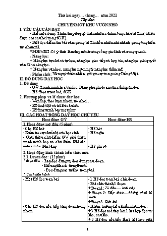 Giáo án Tổng hợp các môn theo Lớp 5 theo CV3969 - Tuần 11 - Năm học 2021-2022