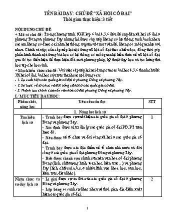 Kế hoạch bài dạy Lịch sử Lớp 6 - Bài: Xã hội cổ đại