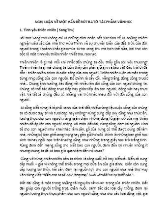 Nghị luận về một vấn đề rút ra từ tác phẩm văn học