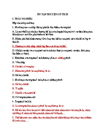 Ôn tập Ngữ văn Lớp 6 - Truyện cổ tích