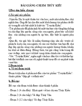 Ôn tập Ngữ văn Lớp 9 - Văn bản "Chị em Thúy Kiều"