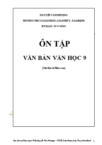 Ôn tập văn bản văn học Lớp 9